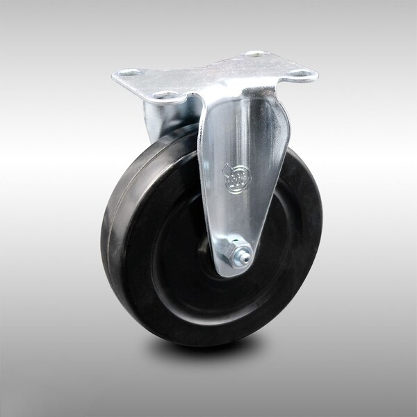 5 Inch SS Hard Rubber Wheel Rigid Top Plate Caster